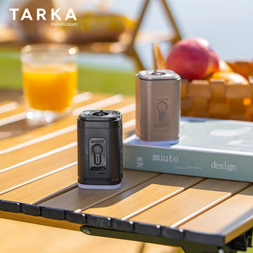 TARKA 1pcs Mattress Air Pump Air Compressor 2 in 1,  Lightweight Inflating Pump with Camplight, Hiking Travel Must Have Supplies